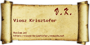 Viosz Krisztofer névjegykártya